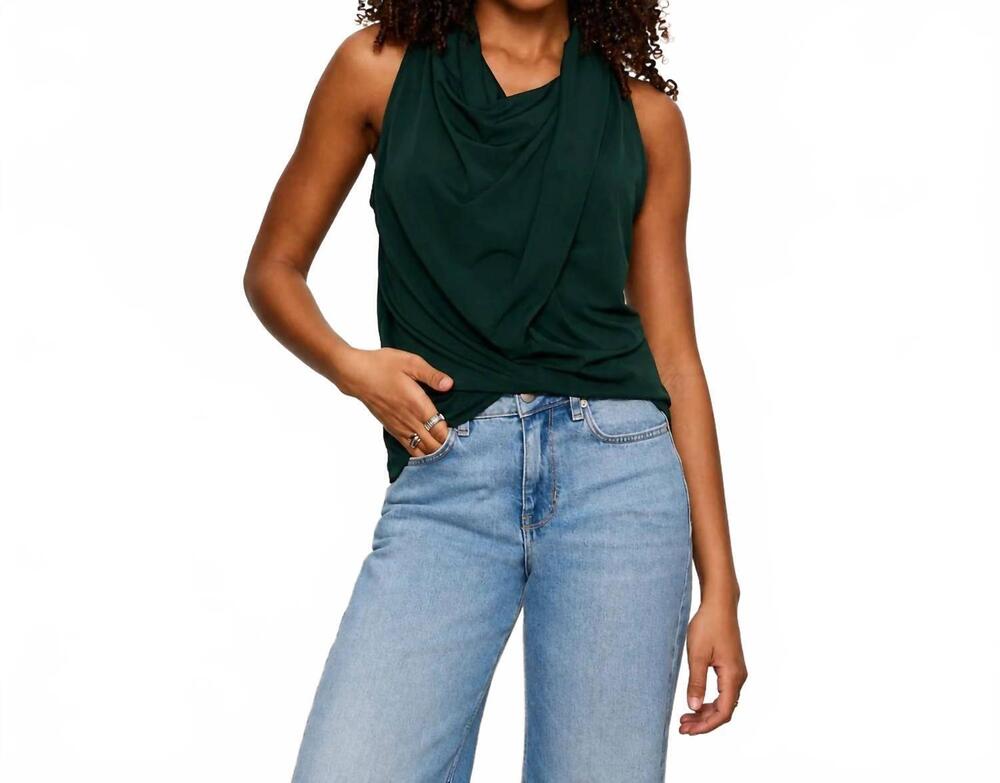 NEW SANCTUARY nora draped tank top in forest green